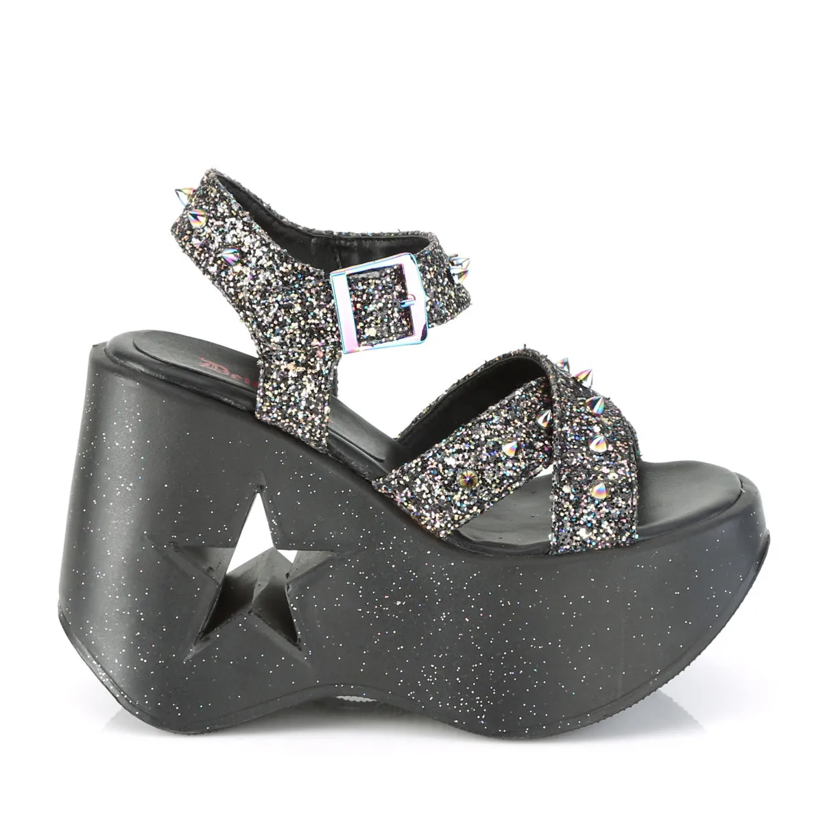 5 Inch Platform DYNAMITE-02 Black Glitter