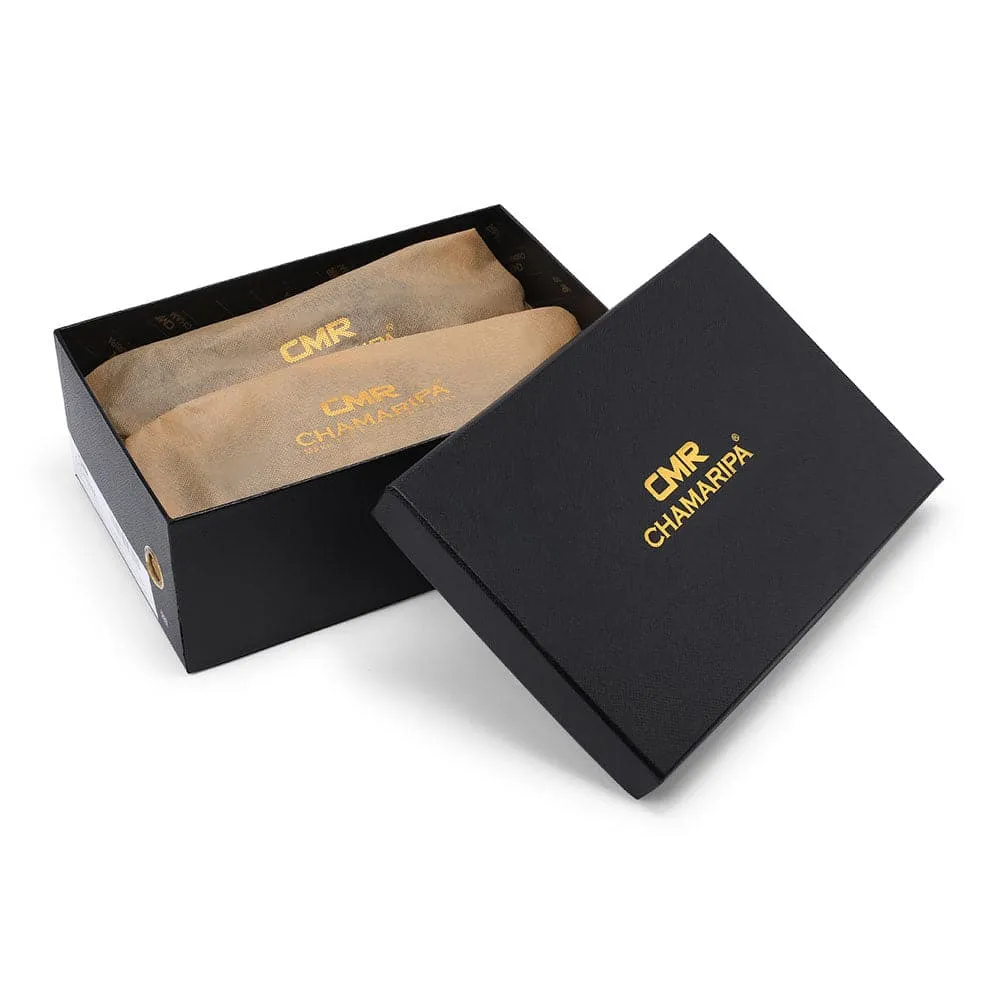 7CM /2.76 Inches - CMR CHAMARIPA Elevator Shoes For Men Shoes To Add Height Black Calfskin Leather Dress Wedding Shoes