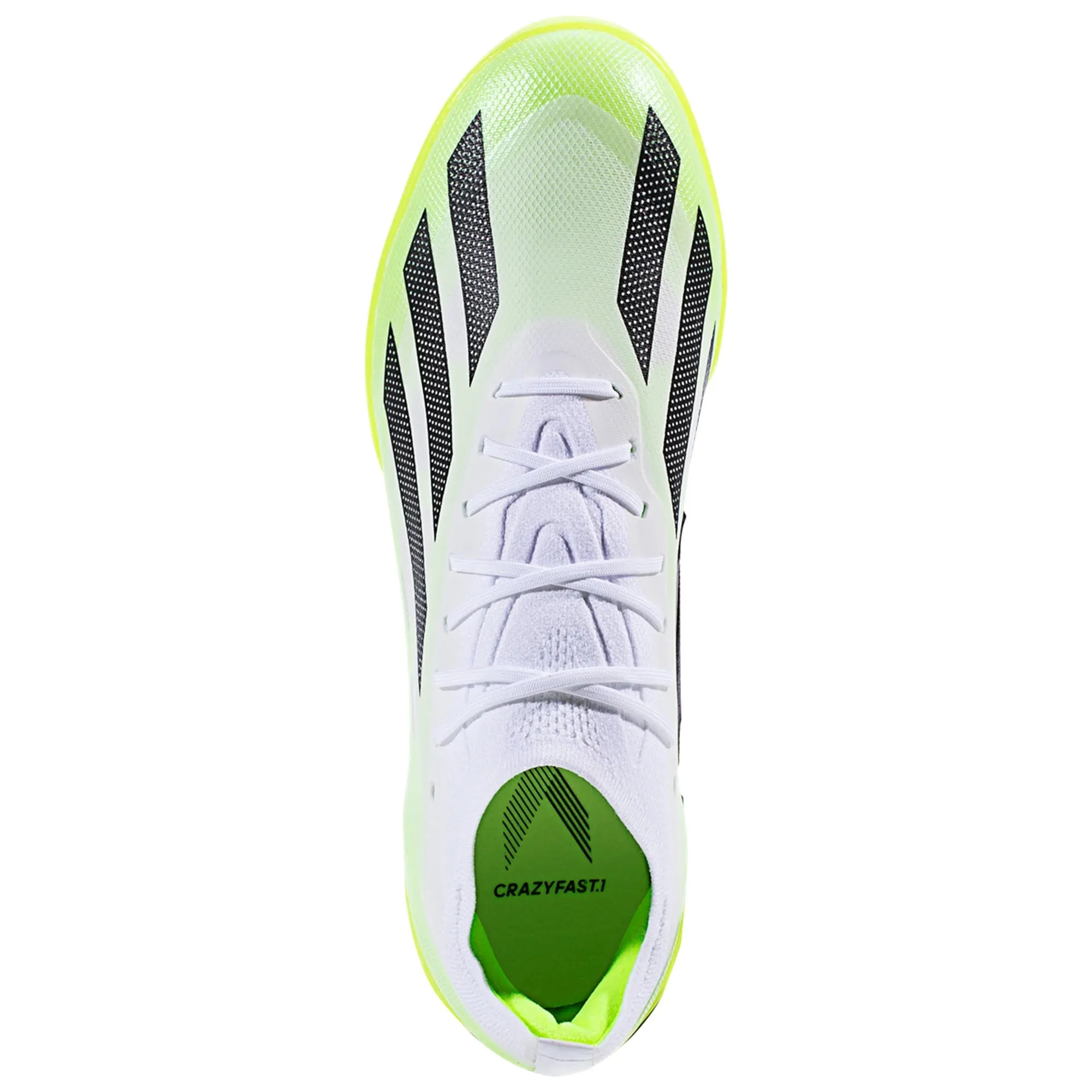 adidas X CrazyFast.1 TF Turf Soccer Cleat White/Core Black/Lucid Lemon