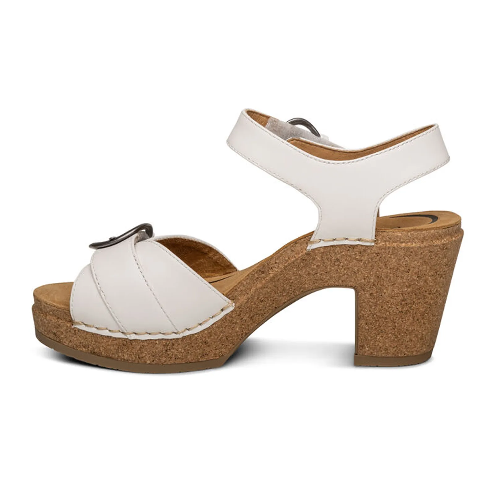 Aetrex Tory Heeled Sandal (Women) - White