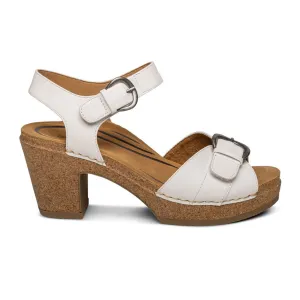 Aetrex Tory Heeled Sandal (Women) - White
