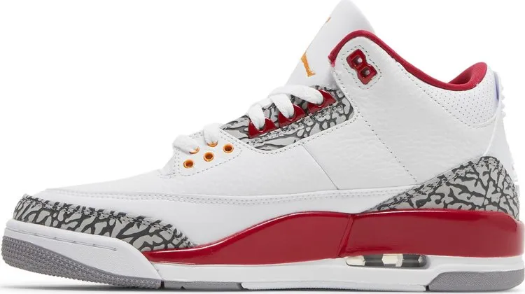 Air Jordan 3 Retro Cardinal Red, white