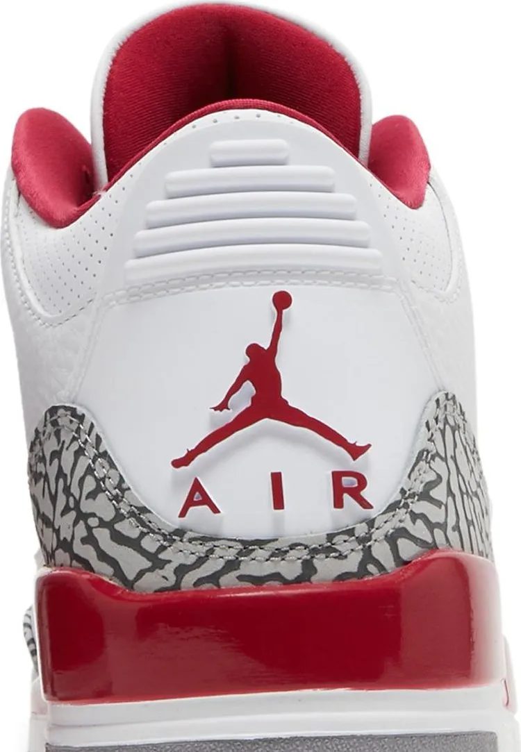 Air Jordan 3 Retro Cardinal Red, white