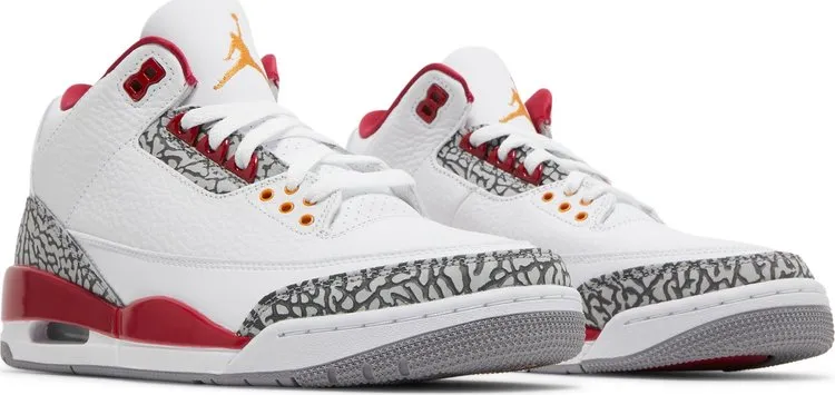 Air Jordan 3 Retro Cardinal Red, white