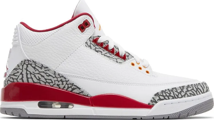 Air Jordan 3 Retro Cardinal Red, white