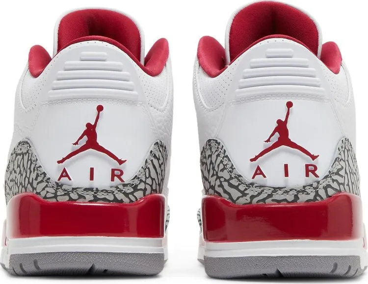 Air Jordan 3 Retro Cardinal Red, white