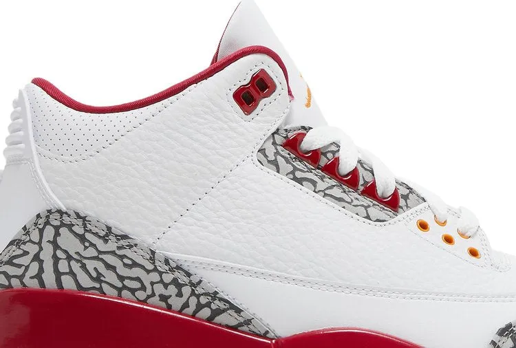 Air Jordan 3 Retro Cardinal Red, white