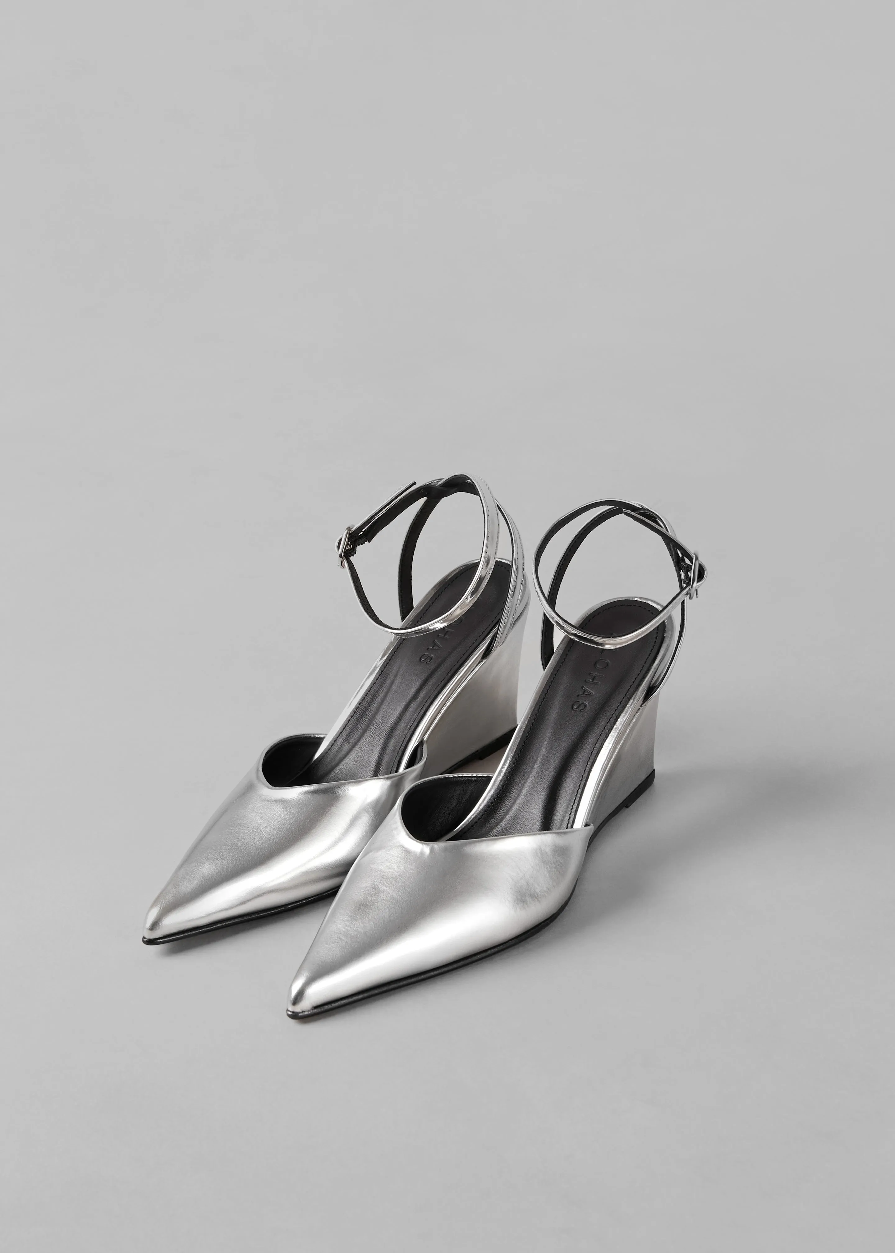 Alohas Polly Shimmer Leather Pumps - Silver