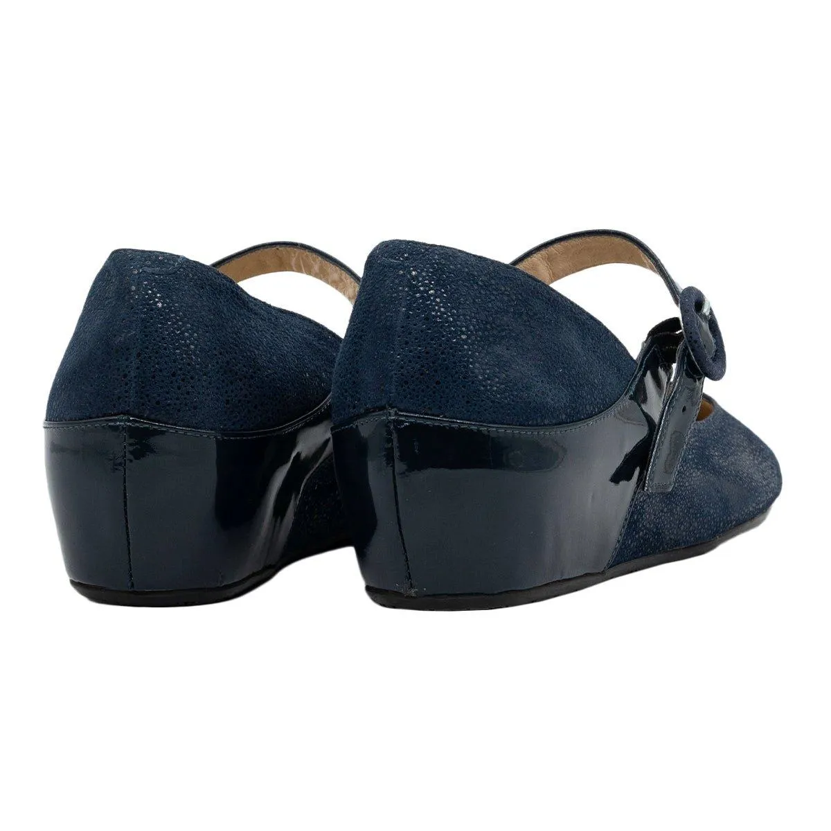 Amalfi For James Inglis Wedge Shoes Leather Blue Colour For Women