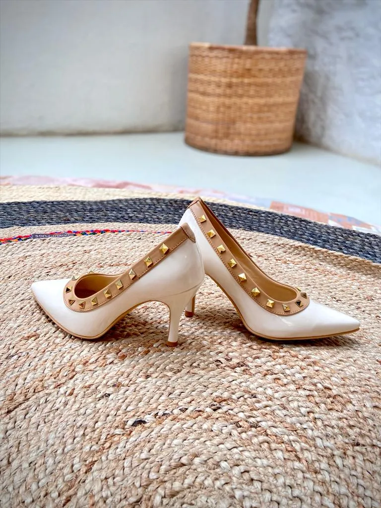 Amelia ( Pointy Stilettos high Heels Studs Formal Shoes)