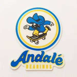 Andale Bearings Skateboard Sticker - Pushing Skater - 9.5cm
