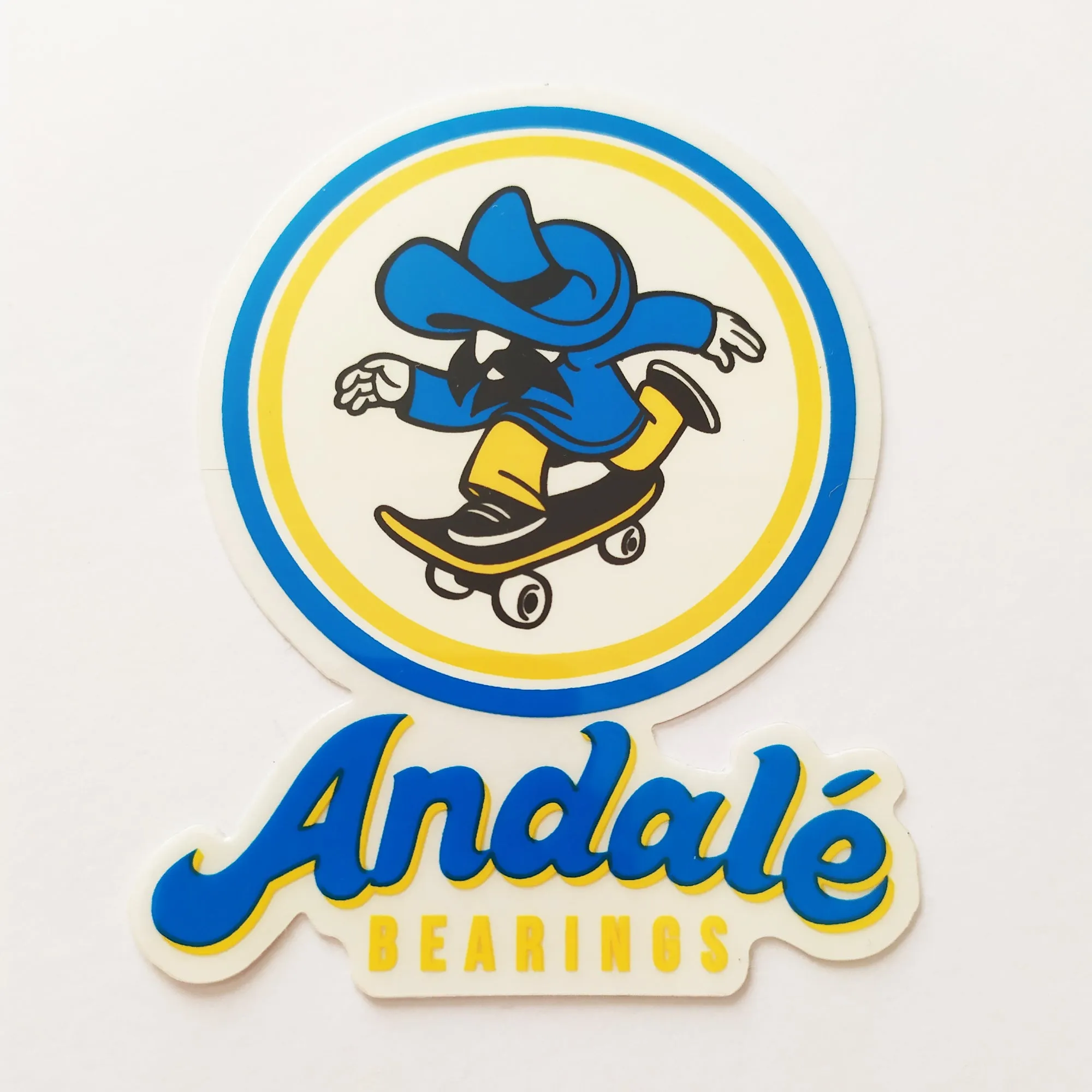 Andale Bearings Skateboard Sticker - Pushing Skater - 9.5cm