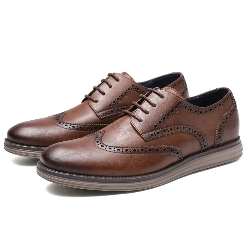 Angelo Ricci™ Genuine Leather Smart Business Brogue Dress Shoes