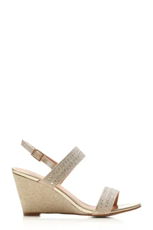 Annabel open toe diamante wedge