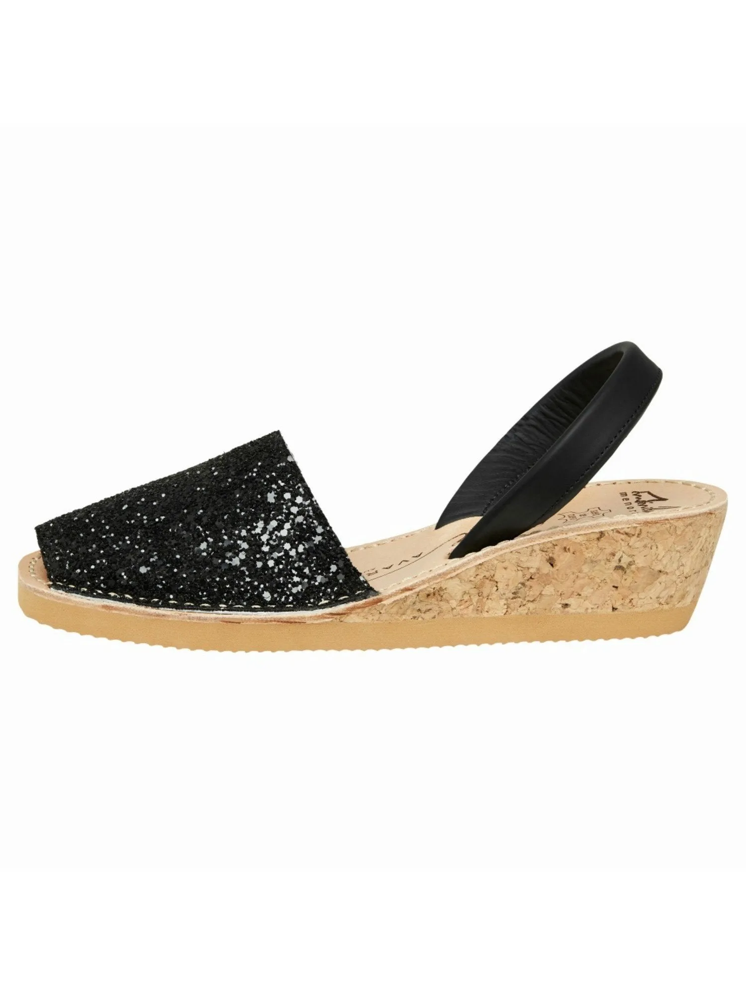 Avarcas | Black Glitter Wedge