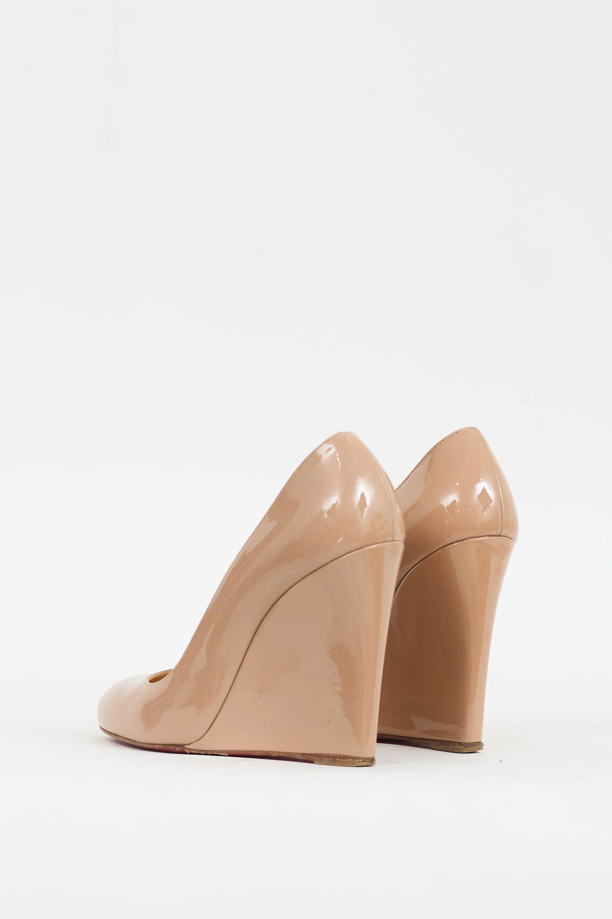 Beige Patent Ron Ron Zeppa Wedge Heel