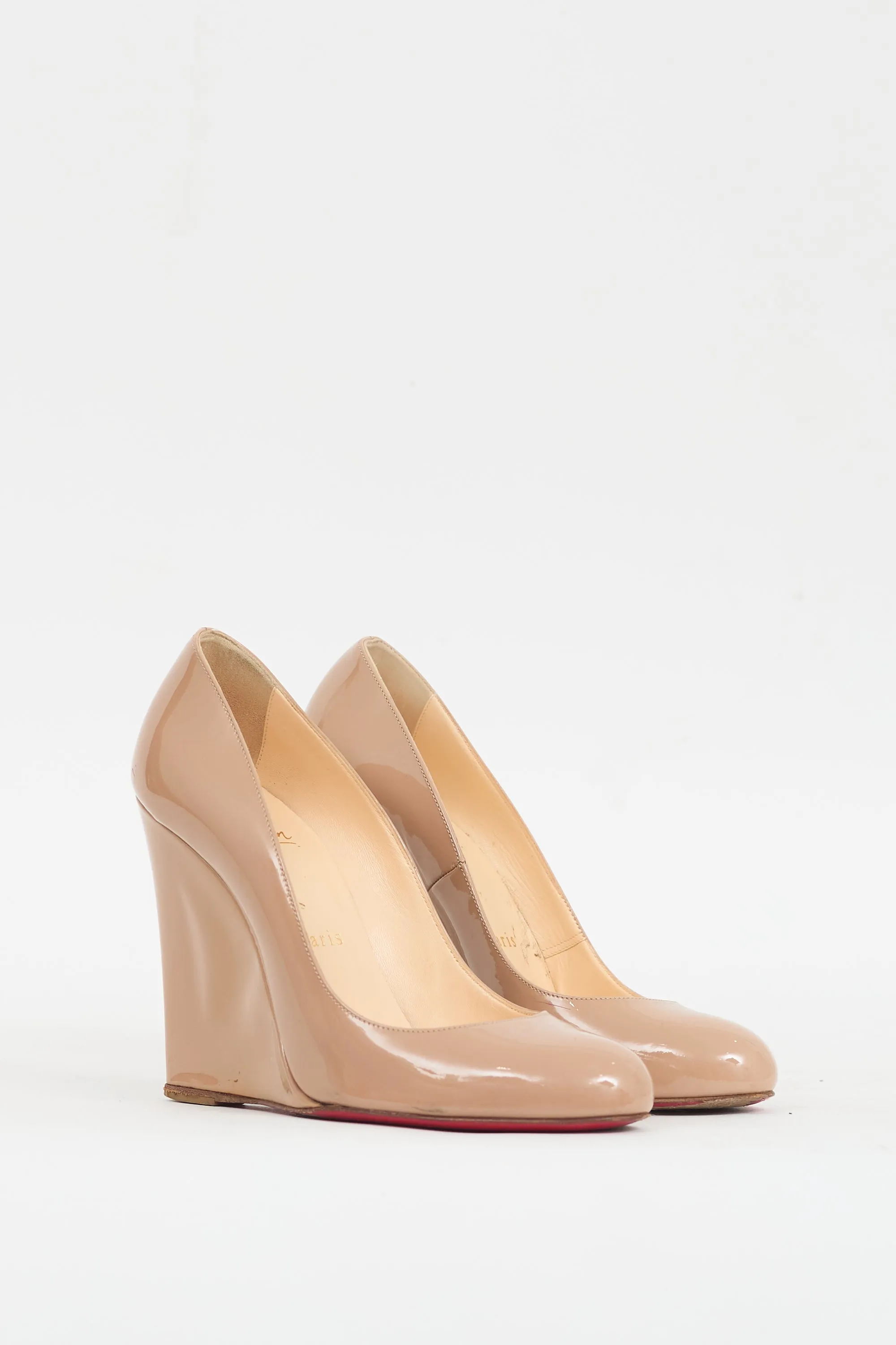 Beige Patent Ron Ron Zeppa Wedge Heel