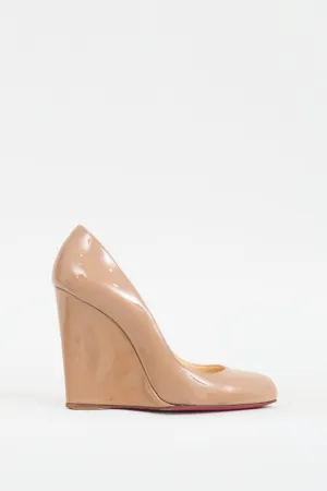 Beige Patent Ron Ron Zeppa Wedge Heel