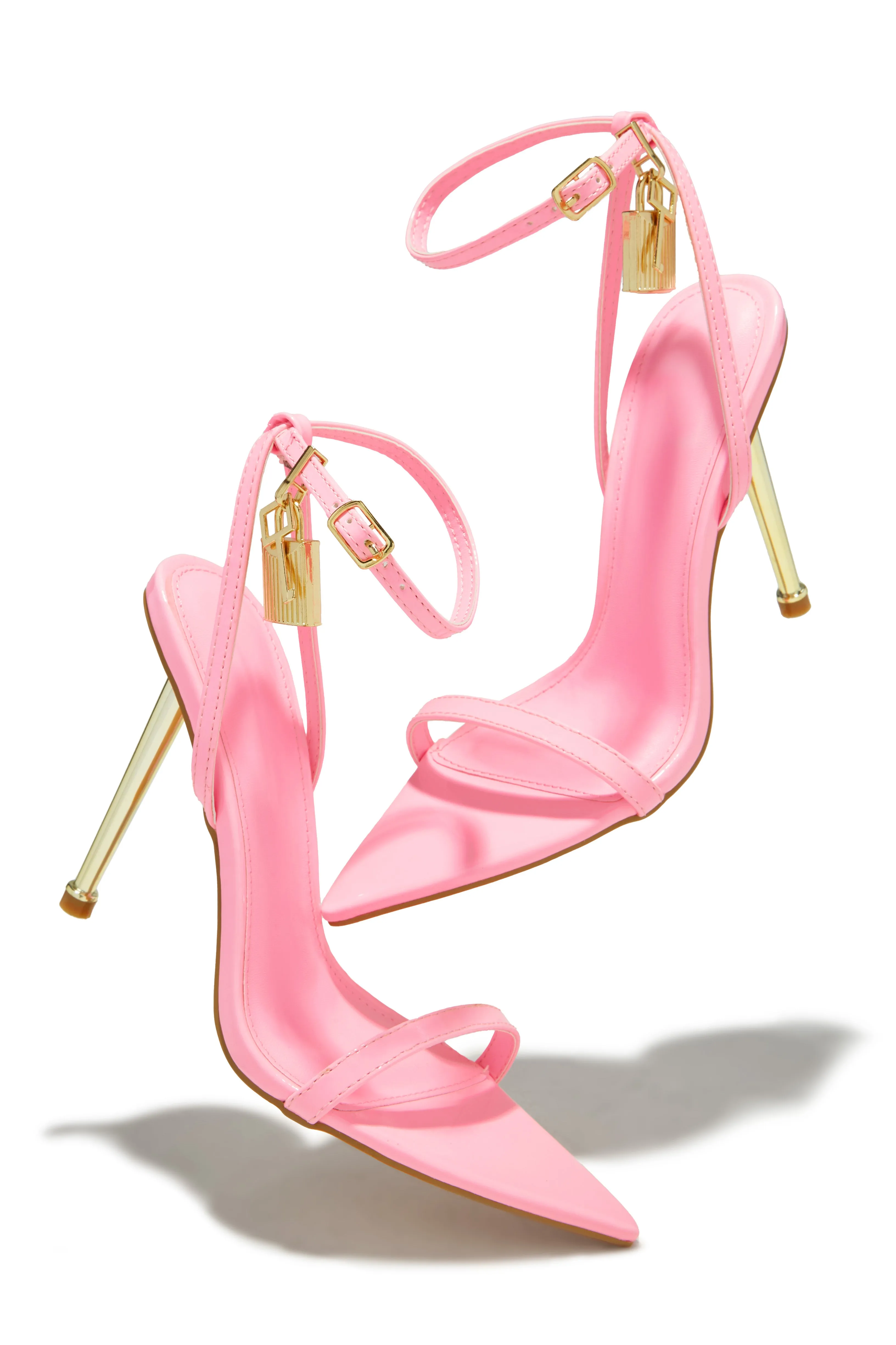 Bella Lock & Key High Heels - Pink