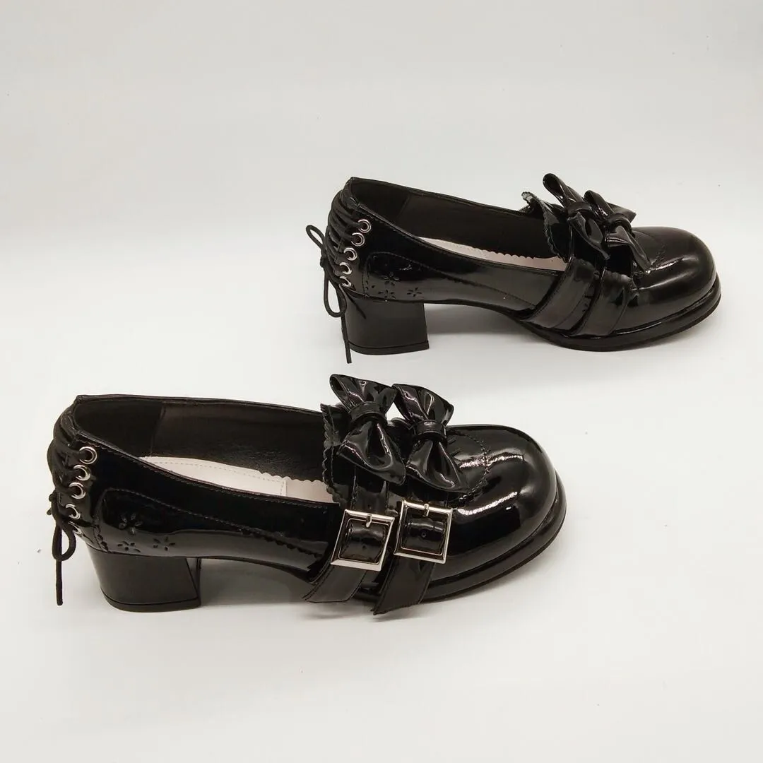 (BFM)Antaina~Sweet Lolita Mary Jane Shoes Shiny Bow Shoes