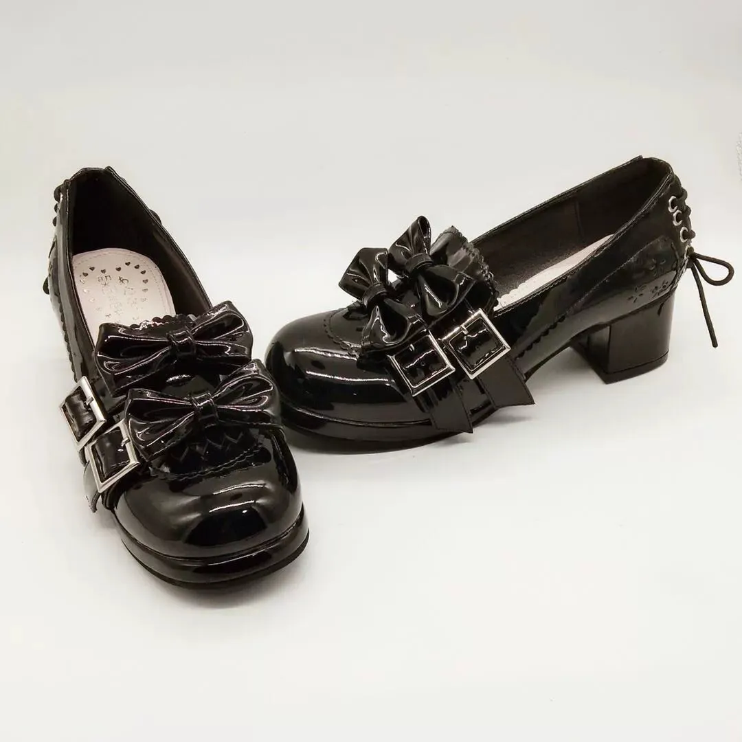 (BFM)Antaina~Sweet Lolita Mary Jane Shoes Shiny Bow Shoes