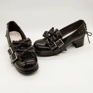 (BFM)Antaina~Sweet Lolita Mary Jane Shoes Shiny Bow Shoes