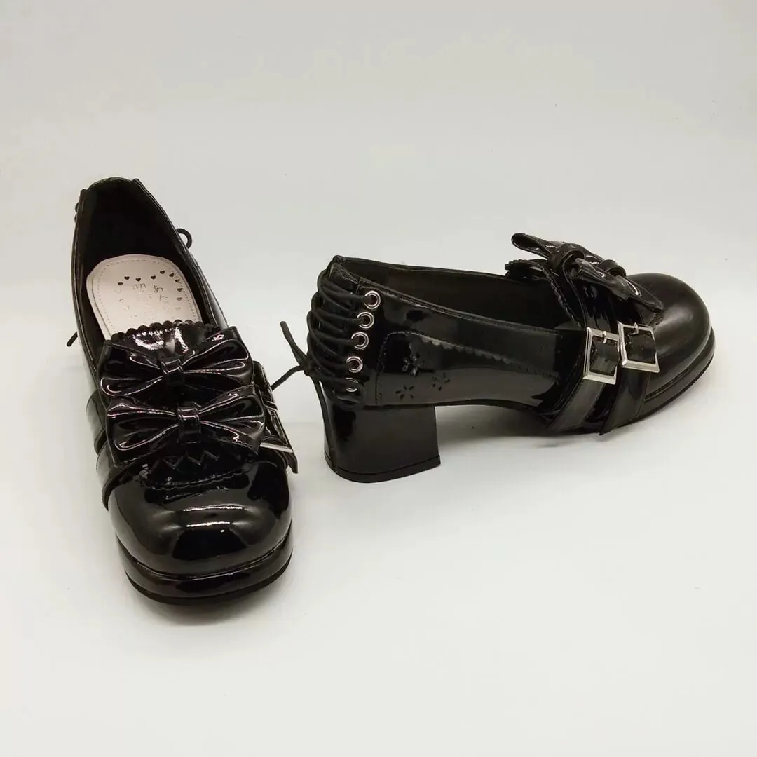 (BFM)Antaina~Sweet Lolita Mary Jane Shoes Shiny Bow Shoes