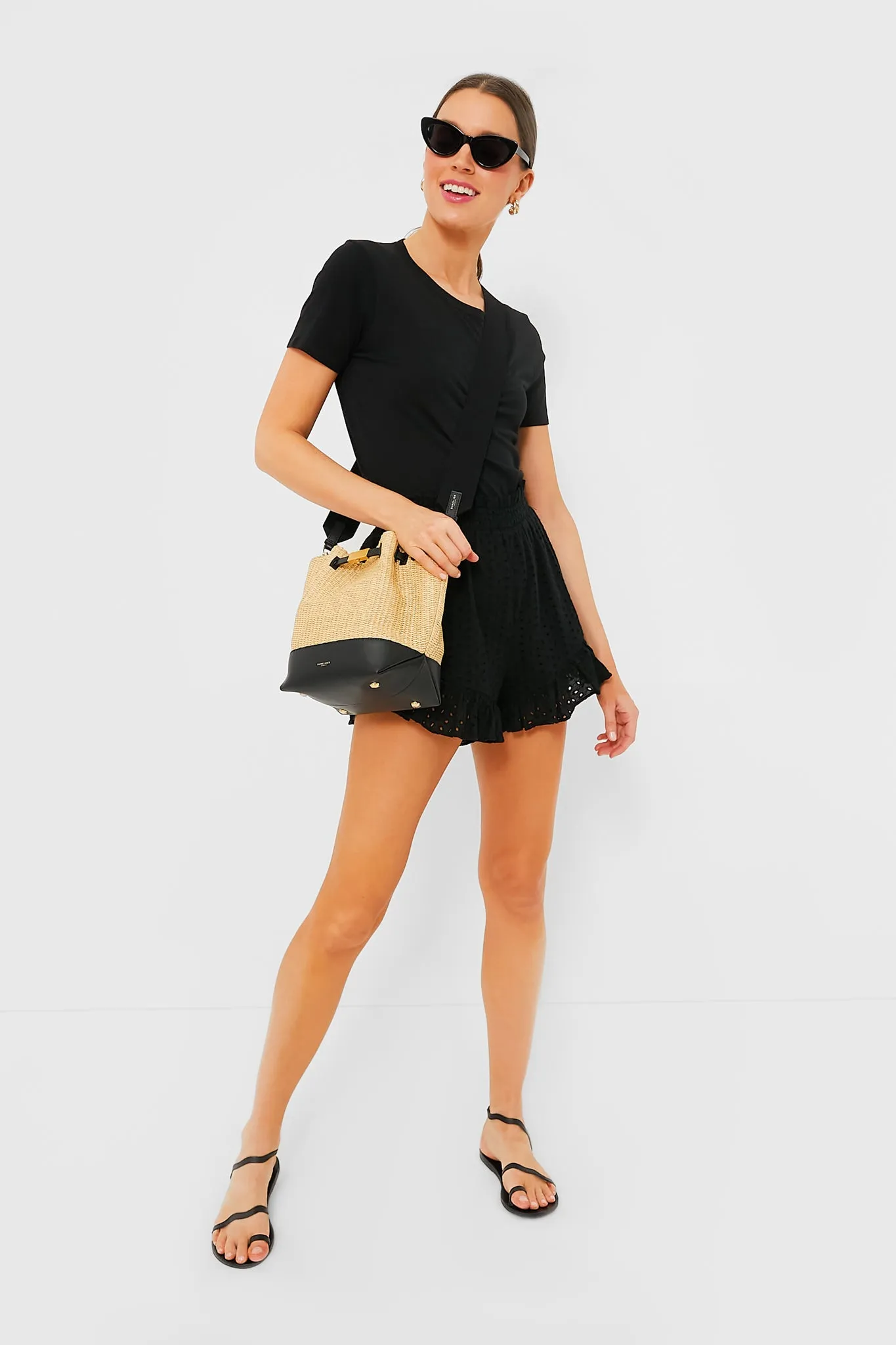 Black Eyelet Skye Ruffle Short