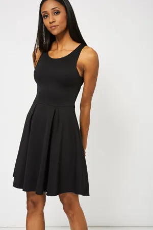 Black Scuba Skater Dress