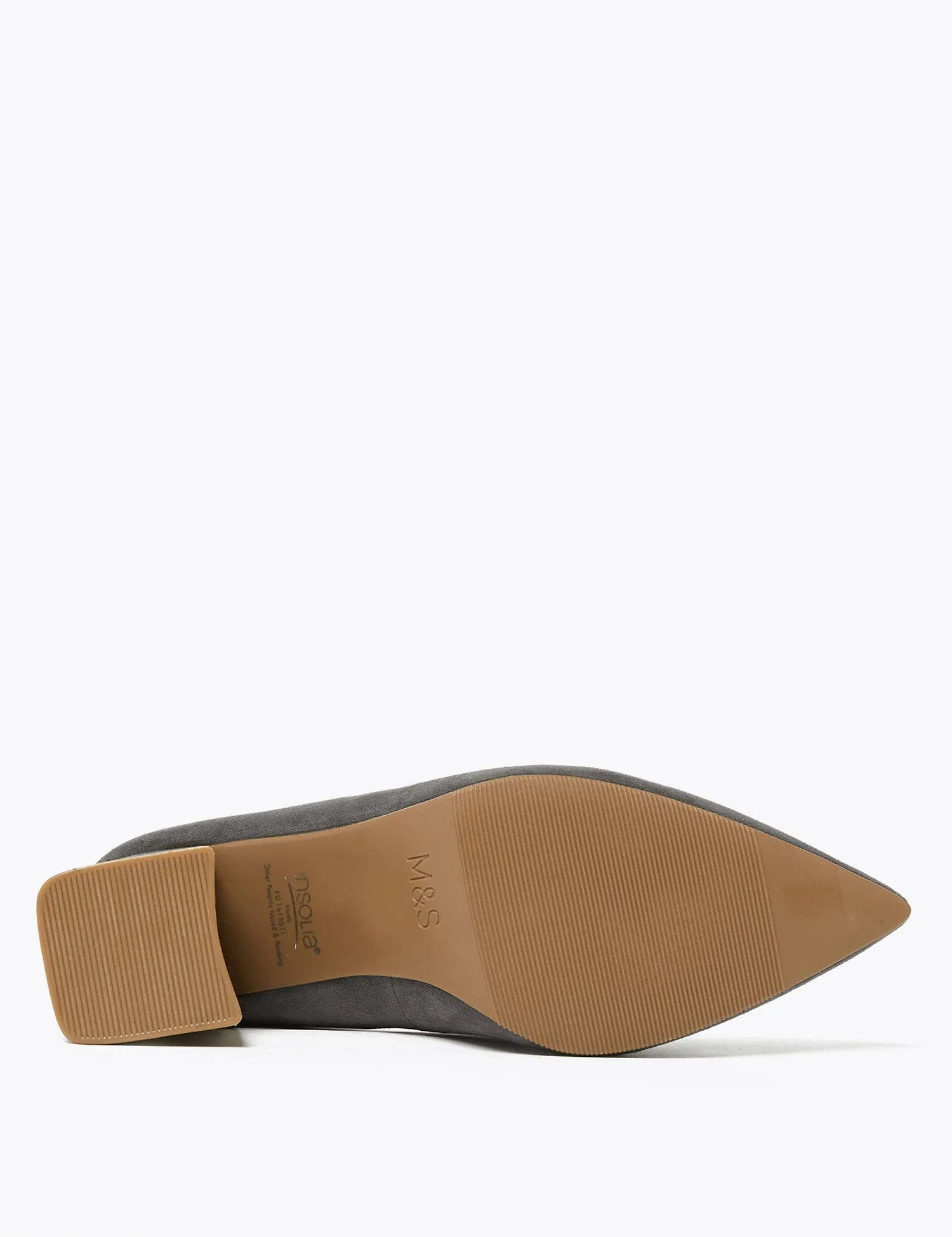 Block Heel Pointed Court Shoes
