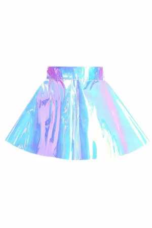 Blue with Purple Hologram Skater Skirt