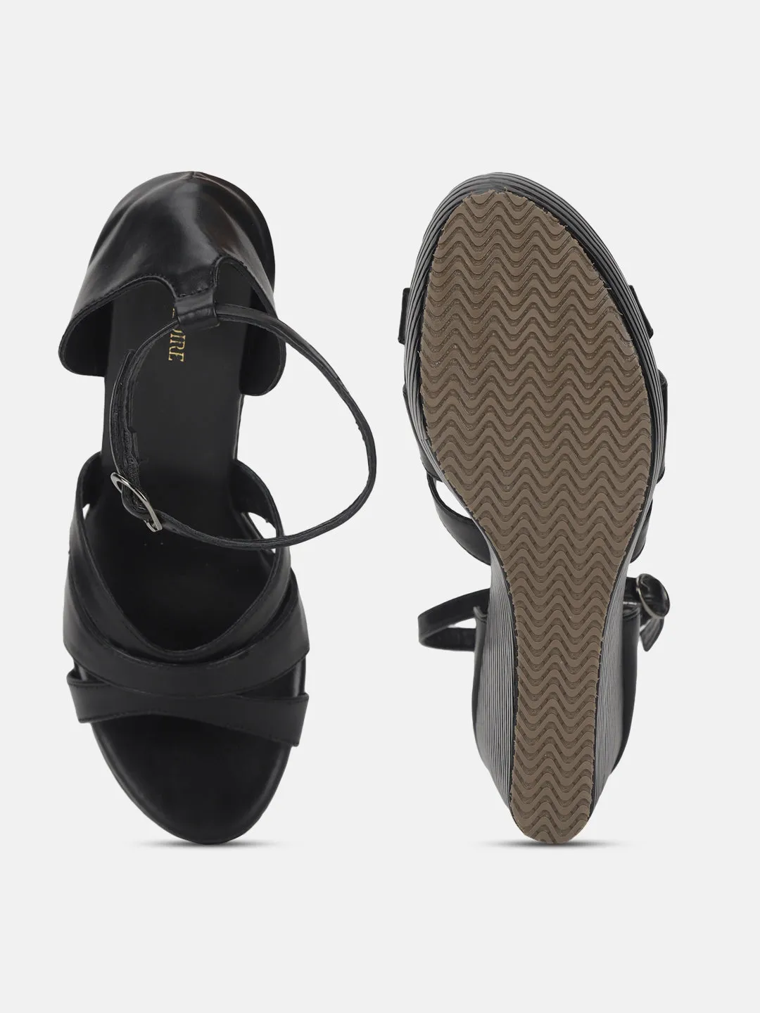 Buckle Straps Wedge Heels