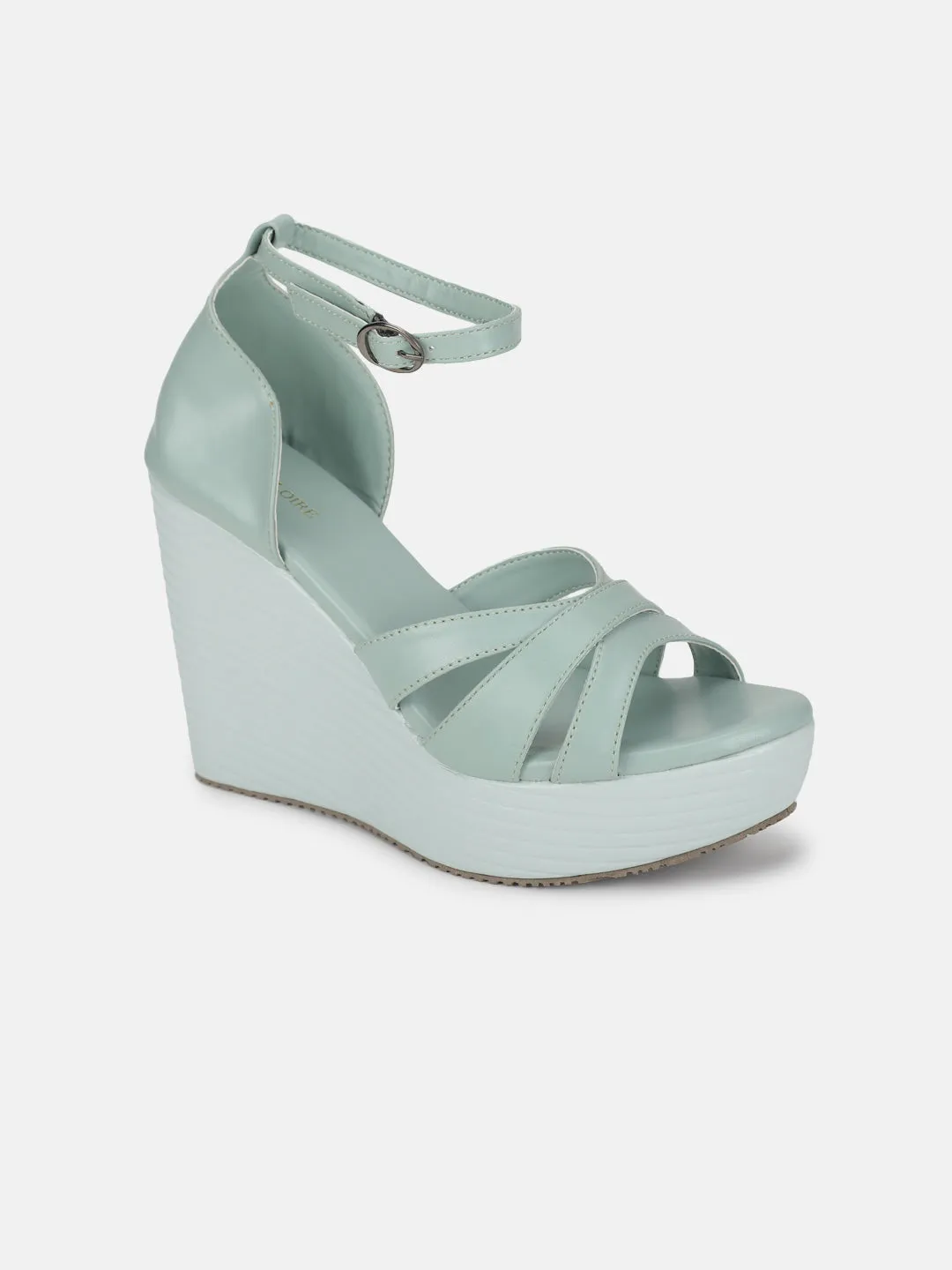 Buckle Straps Wedge Heels