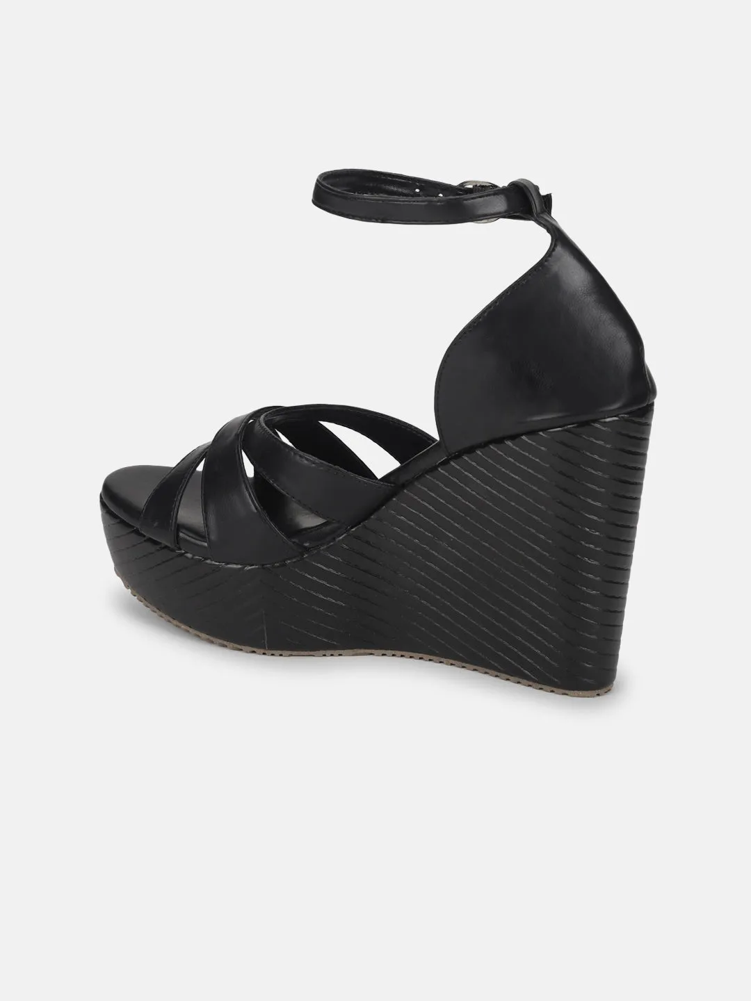 Buckle Straps Wedge Heels