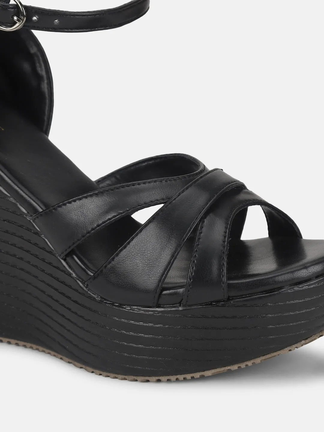 Buckle Straps Wedge Heels