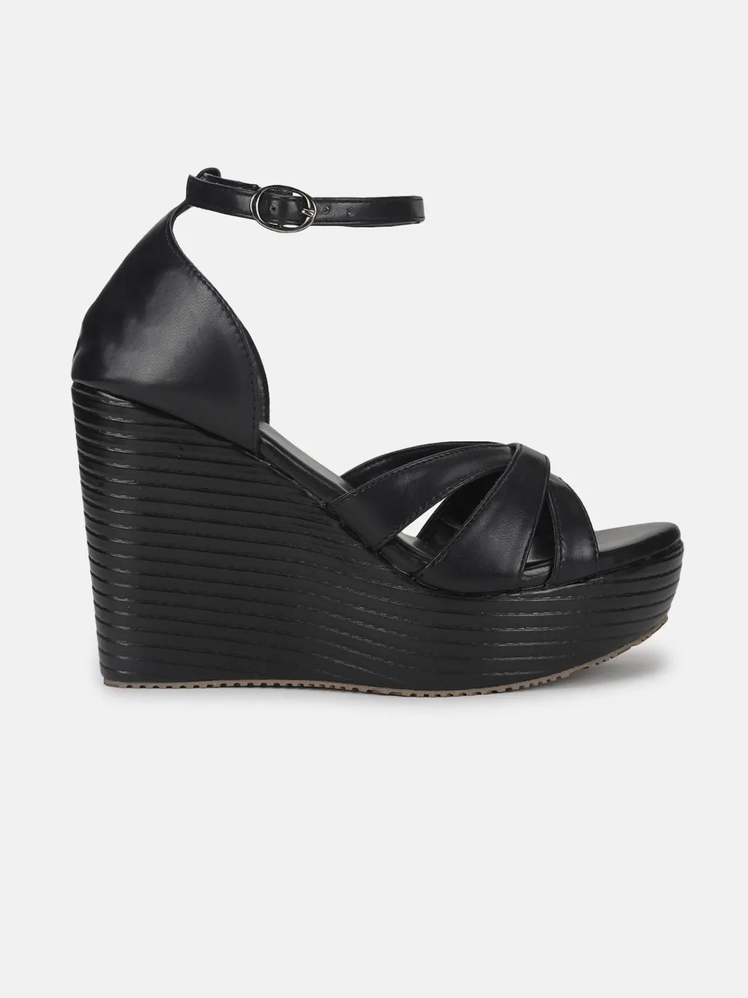 Buckle Straps Wedge Heels