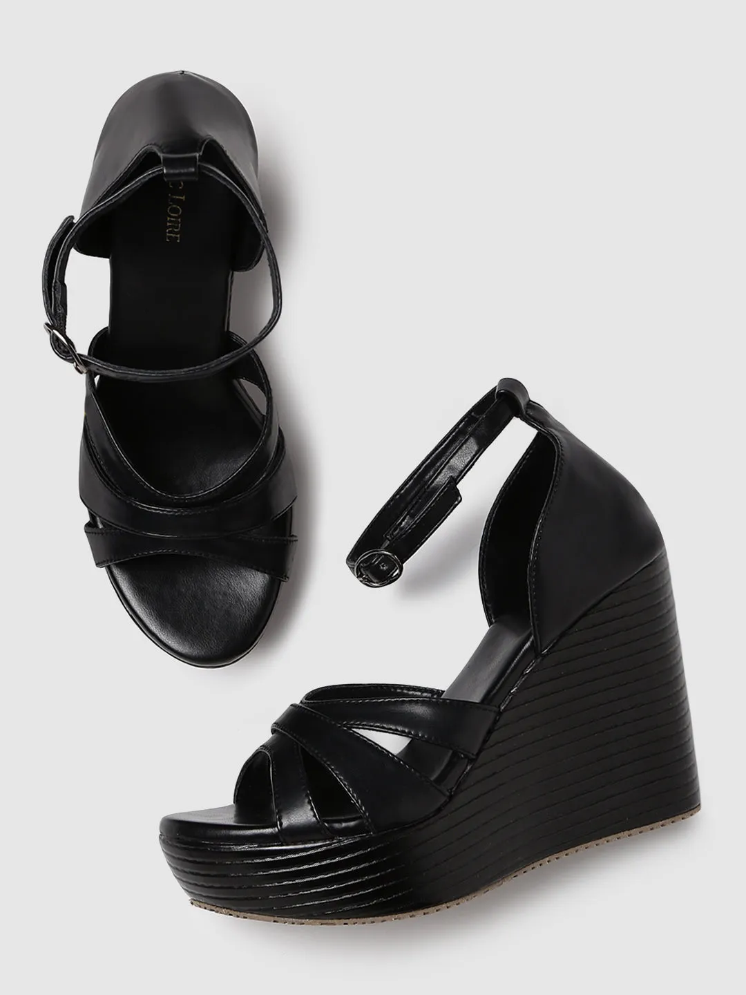 Buckle Straps Wedge Heels