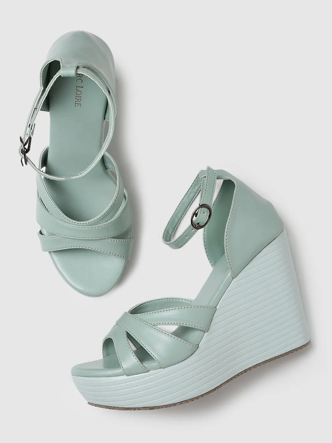 Buckle Straps Wedge Heels