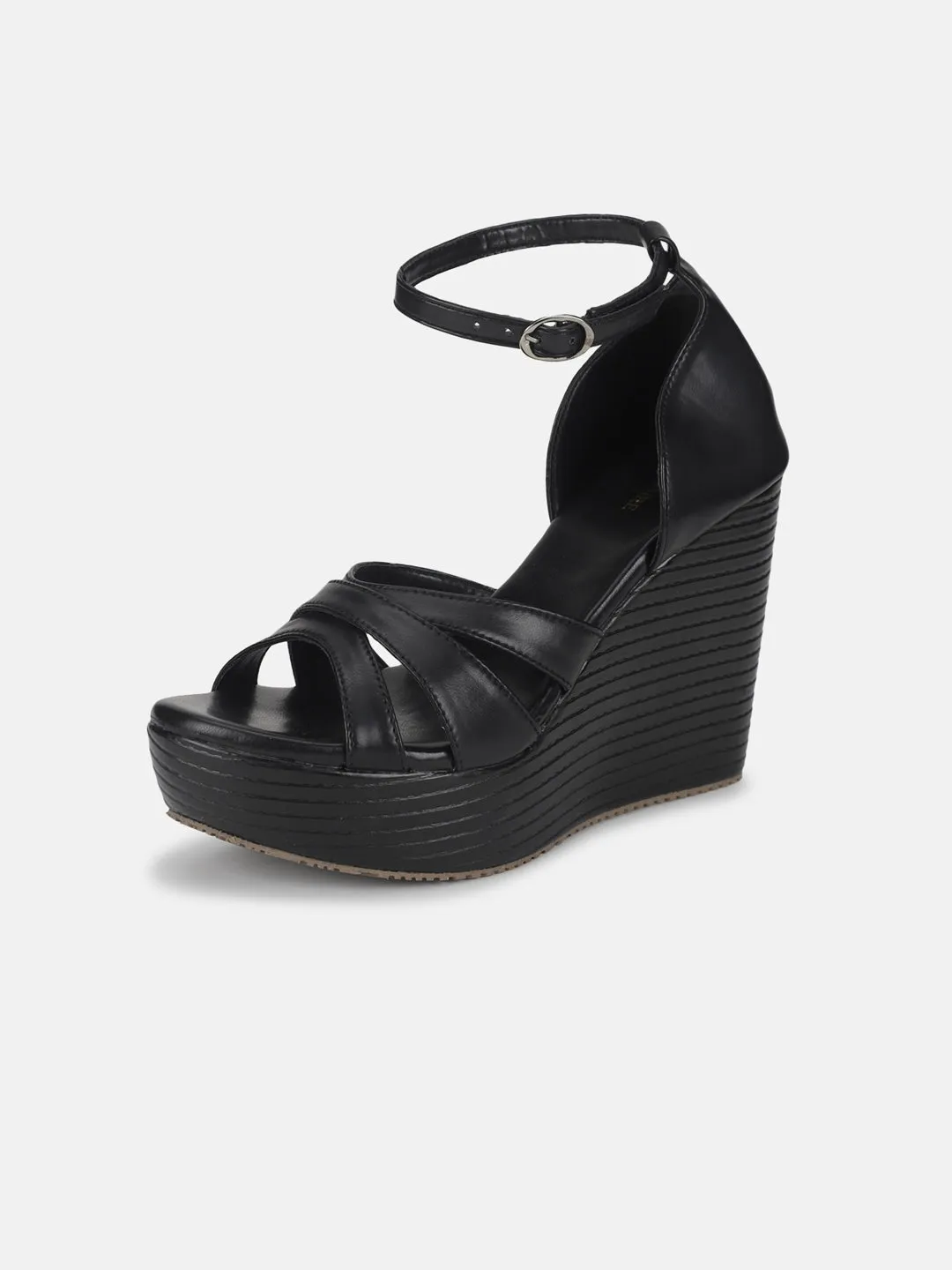 Buckle Straps Wedge Heels