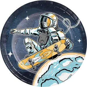 Bulk Space Skater Paper Dessert Plates (96 per Case)