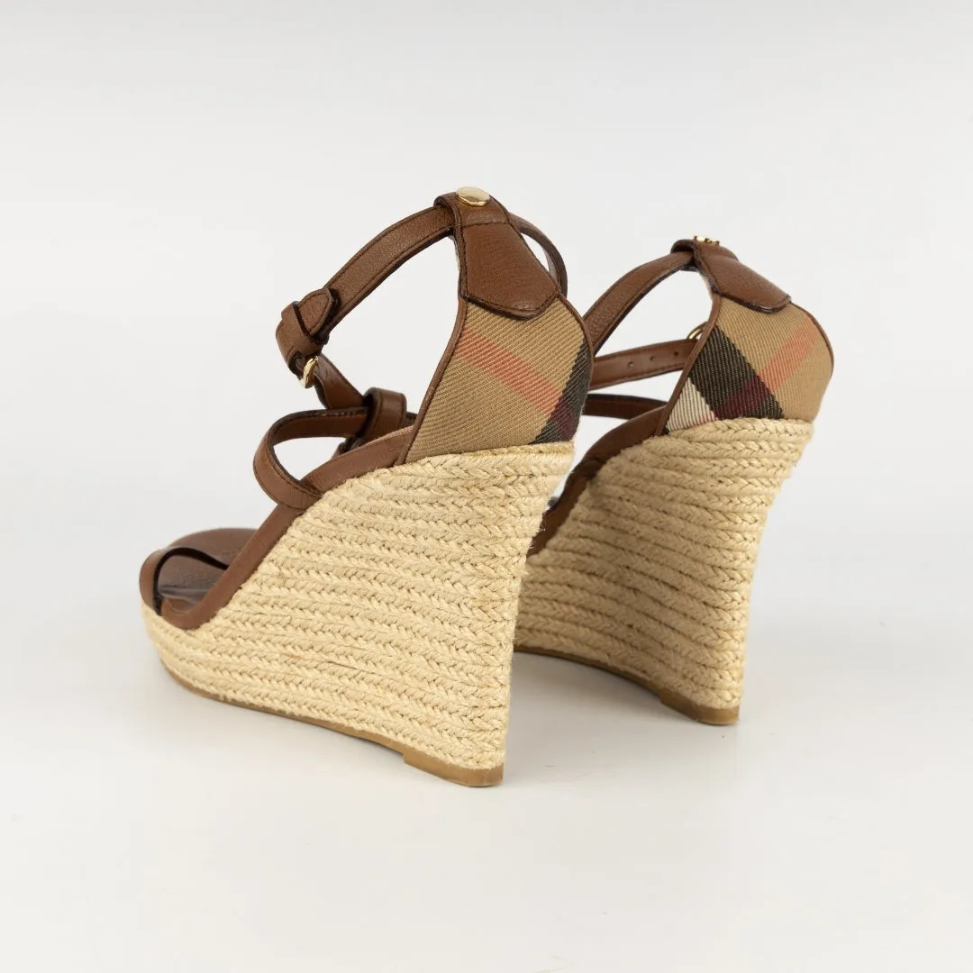 Burberry Brown Leather Wedges