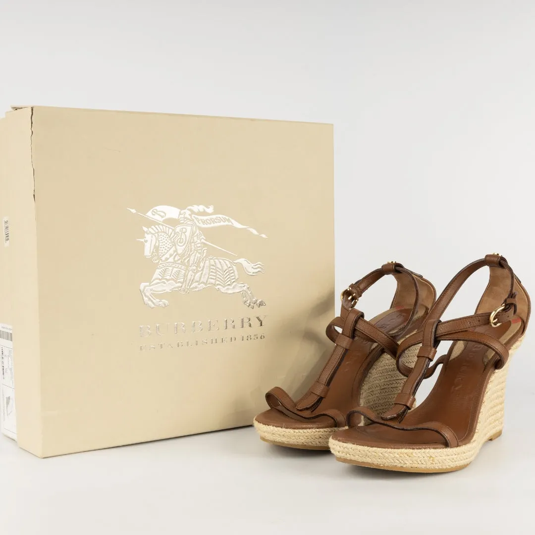 Burberry Brown Leather Wedges