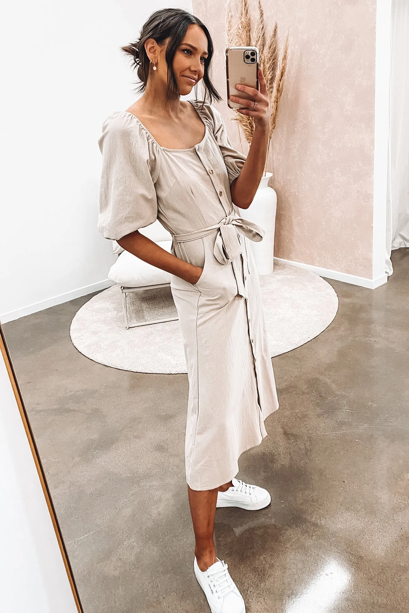 Callum Midi Dress Khaki