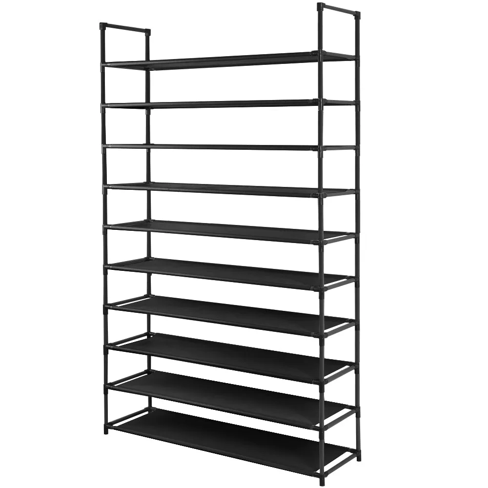 Camabel 10 Tiers Rack Shelves For 60 Pairs Non-Woven Fabric Black ET087