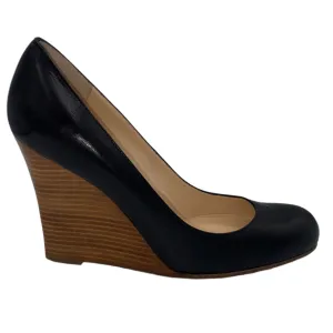 Christian Louboutin Black Leather Wedge Pumps 38