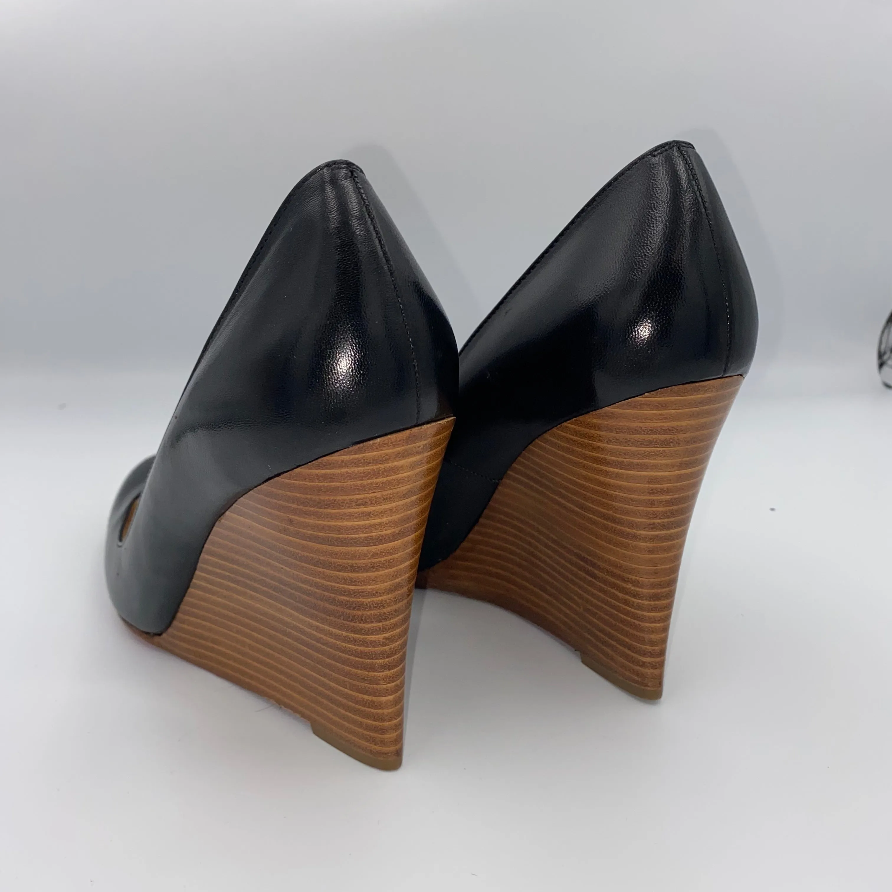 Christian Louboutin Black Leather Wedge Pumps 38