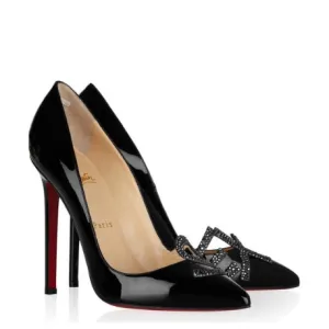 Christian Louboutin Pigalle 'SEX' 120 Black Patent Leather Pump Heels 37 UK 4
