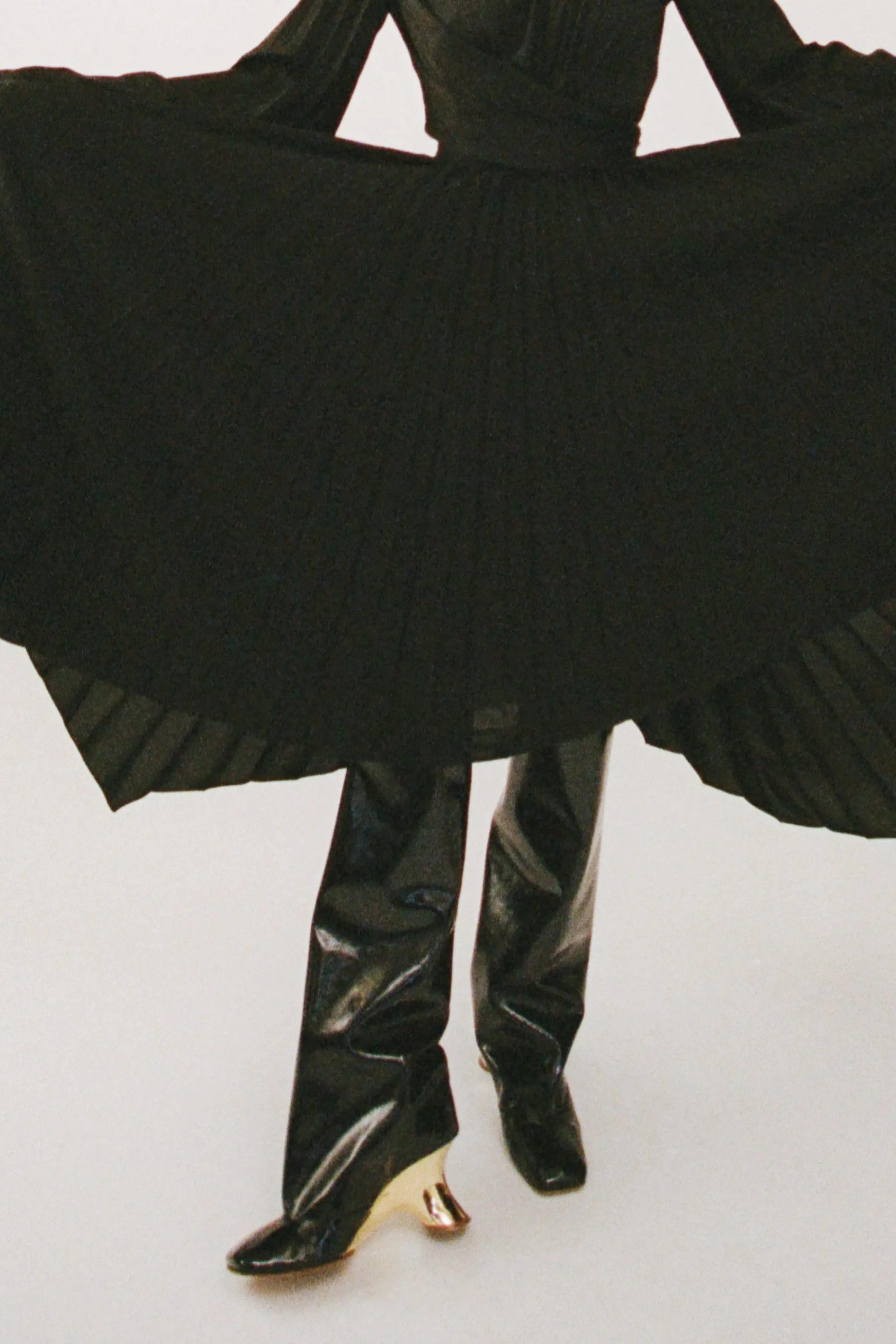 Christy High Boots With Silver And Gold Wedge Black