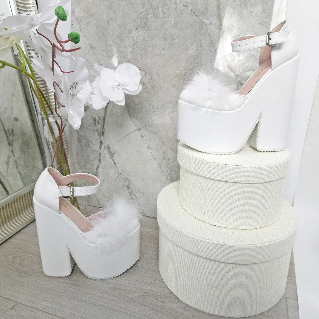 Closed Toe Fury High Heel Bridal Wedges
