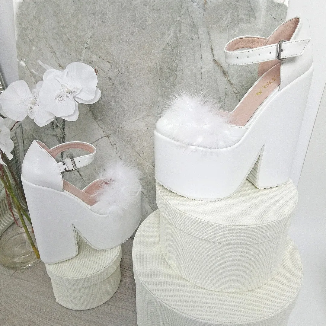 Closed Toe Fury High Heel Bridal Wedges